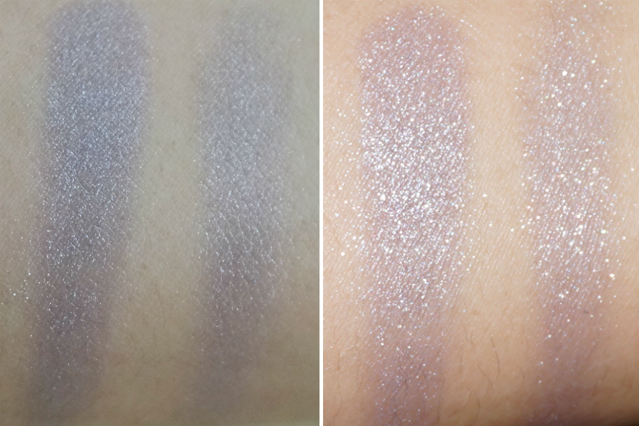 Shiseido Shimmering Cream Eye Color in Lavande (L) No Flash, (R) With Flash