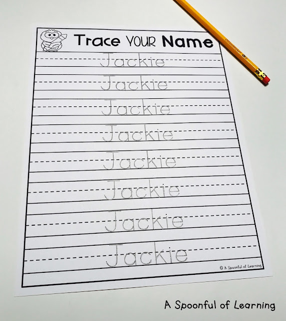 Name Activities - Trace, Rainbow Write, Write, and Build 6