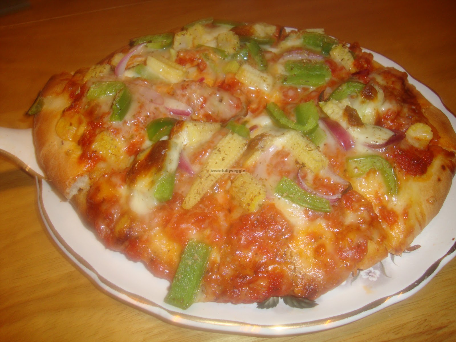 Tastefully Veggie Cheese and Vegetable Pizza