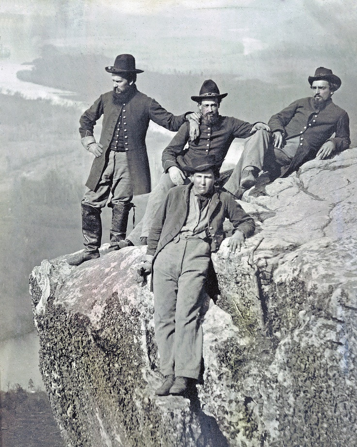 4 Union Soldiers Atop Lookout Mountain Tennessee, 1863 Vintage Everyday