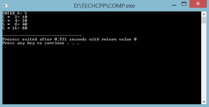 C++ Program to perform Left Shift Operation [DEVCPP/GCC] - TECHCPP