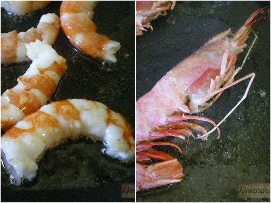 Salteado de los gambones