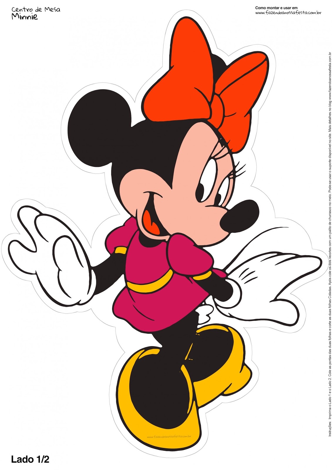 børste udstilling ligevægt Minnie Mouse: Free Printable Centerpieces. - Oh My Fiesta! in english