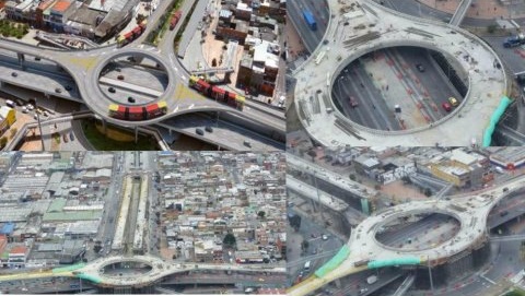 Glorieta de tercer nivel que conecta la Carrera 30  con la Calle 6