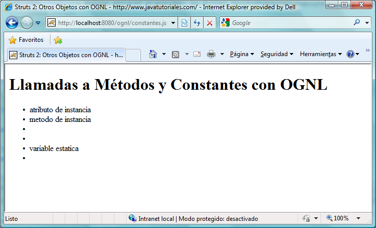 Tutoriales de Programacion Java: Struts 2 - Parte 2: OGNL