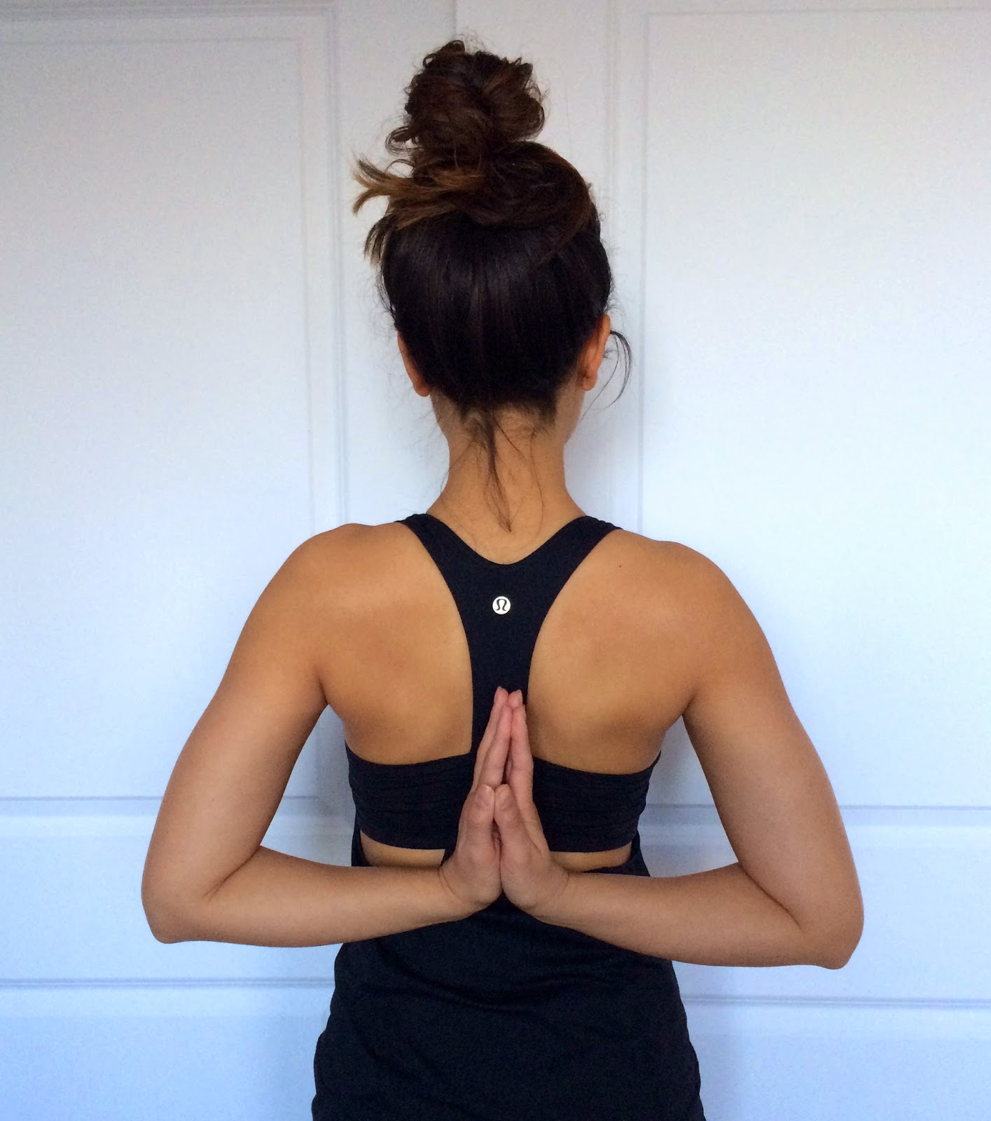 soleil yoga by jessie: march pose: reverse prayer