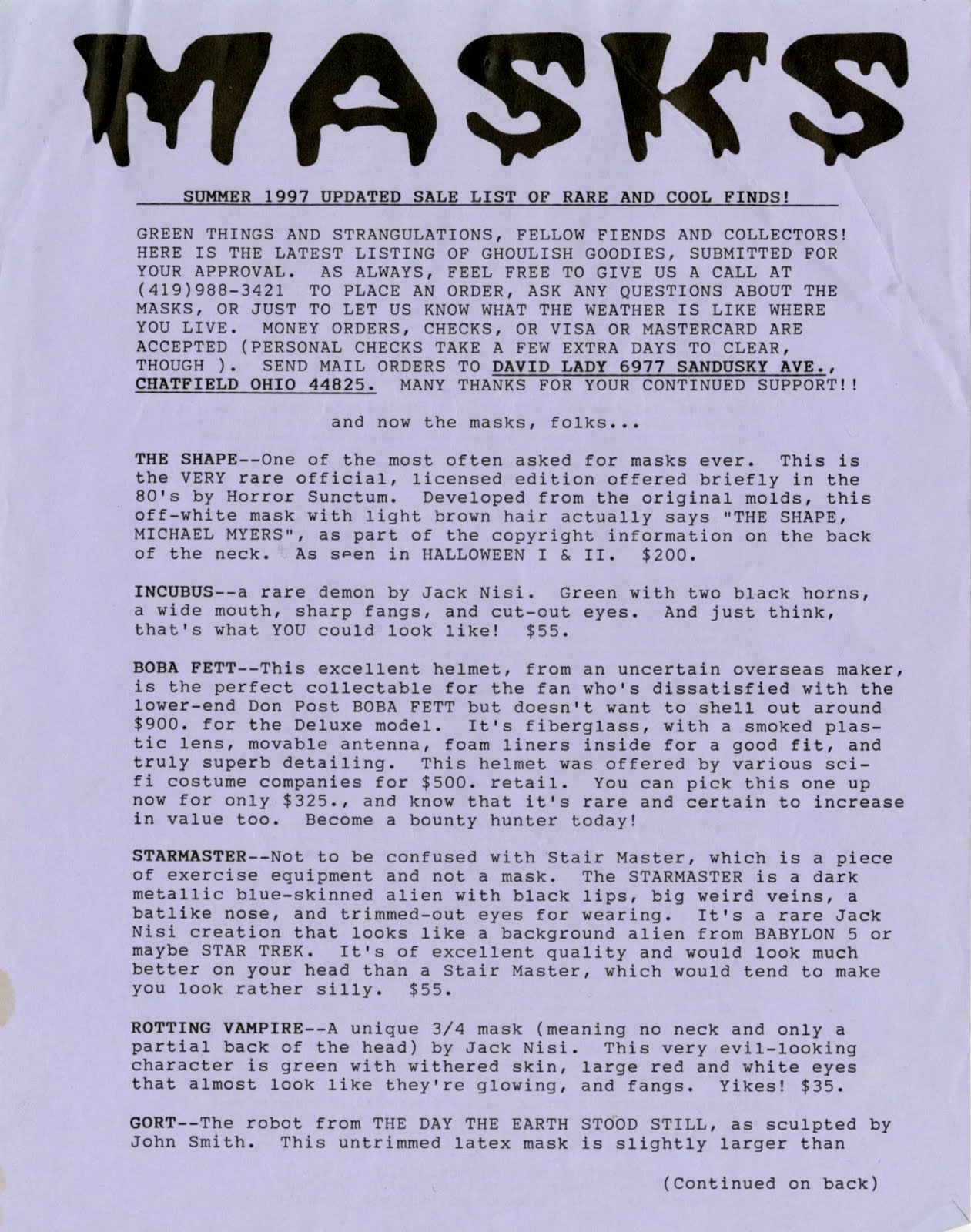 Monster Masks from the Tomb of Dr. Lady Blood Curdling Blog of