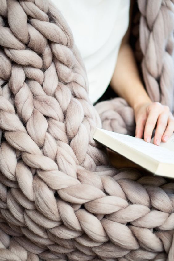 Chunky Arm knit blanket DIY Nature Whisper