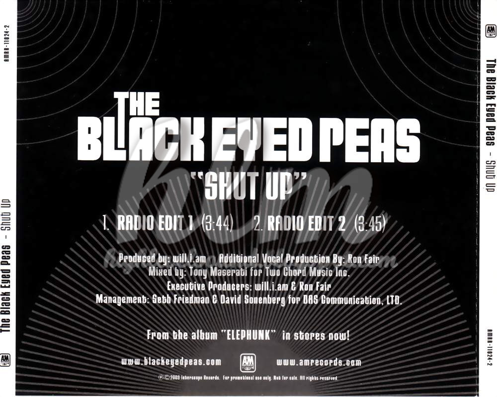 highest level of music The Black Eyed Peas Shut Up(Promo_CDS)2003hlm