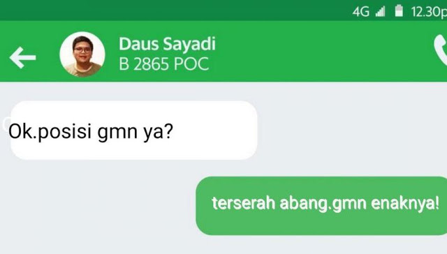 Pikiran Ngeres Jangan Baca, Chat Kocak Driver Ojol yang Bikin Gagal Fokus Pikiran Ngeres Jangan Baca, Chat Kocak Driver Ojol yang Bikin Gagal Fokus