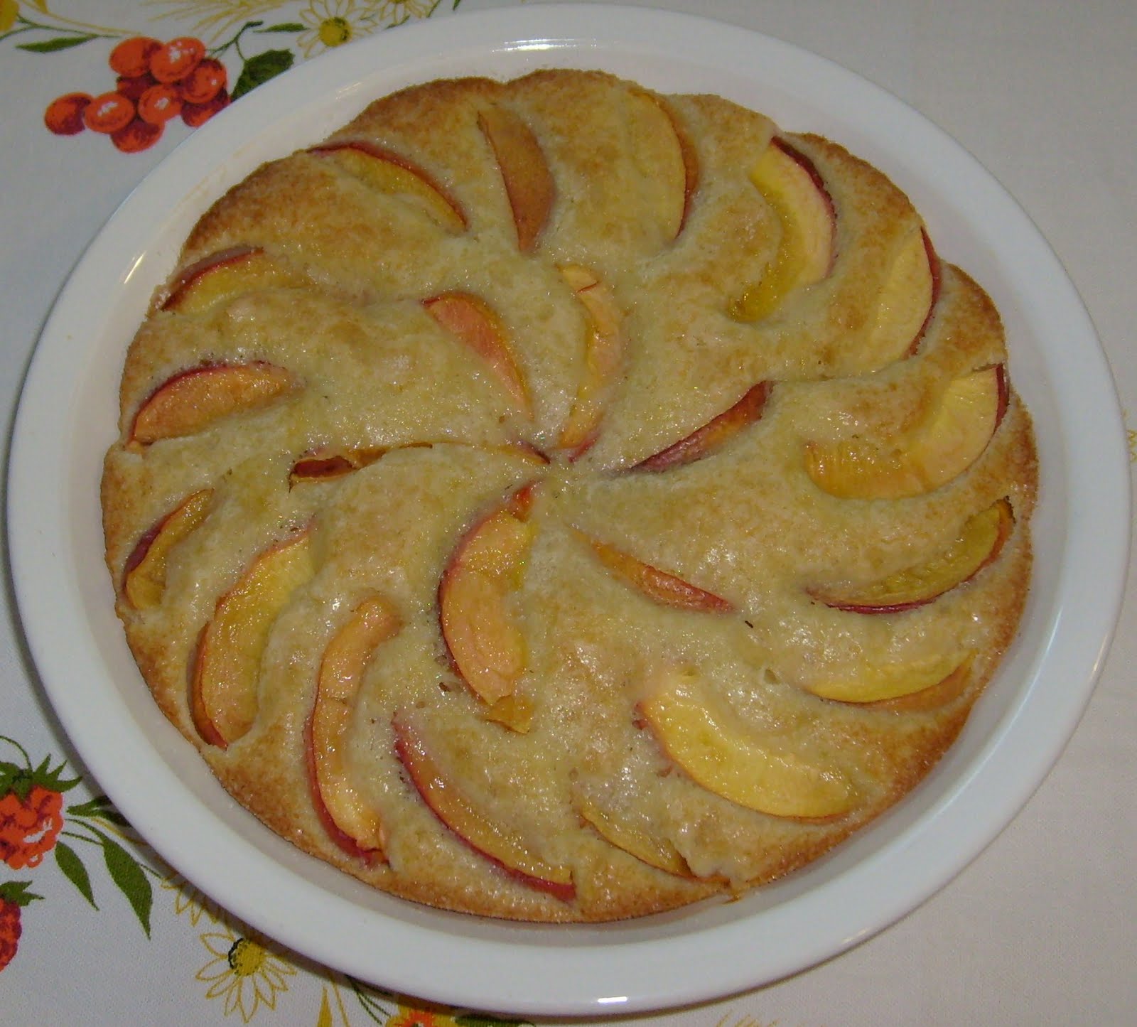 Happier Than A Pig In Mud Open Face Plum/Peach Cake