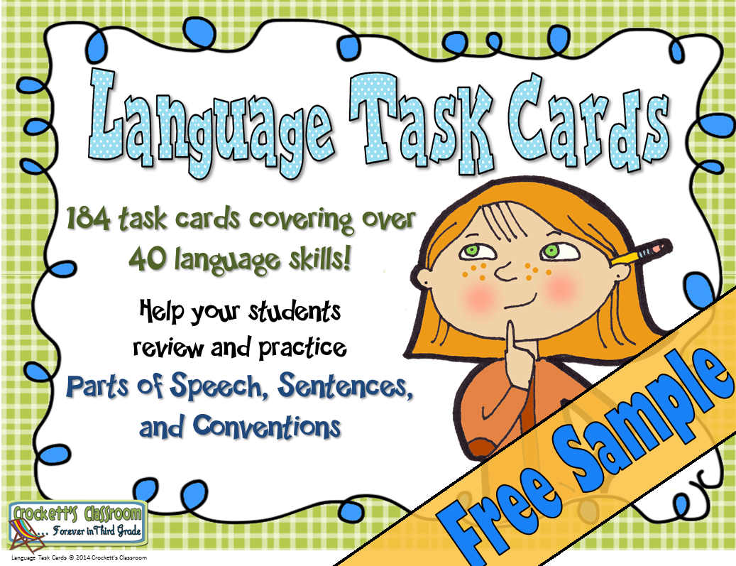  Language Task Cards, Free Sample---Crockett's Classroom