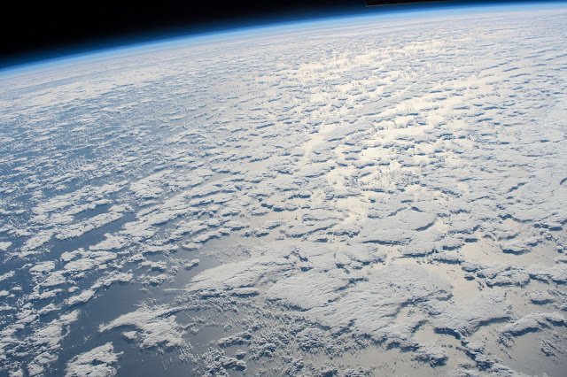 Clouds over Pacific Ocean seen from the International Space Station