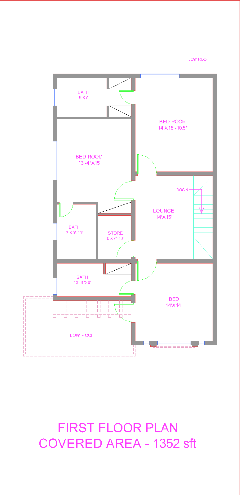 3D Front Elevation com 10  marla  house  plan  layout