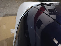 Left fender view of Side view of Cobra nose panel on MX5