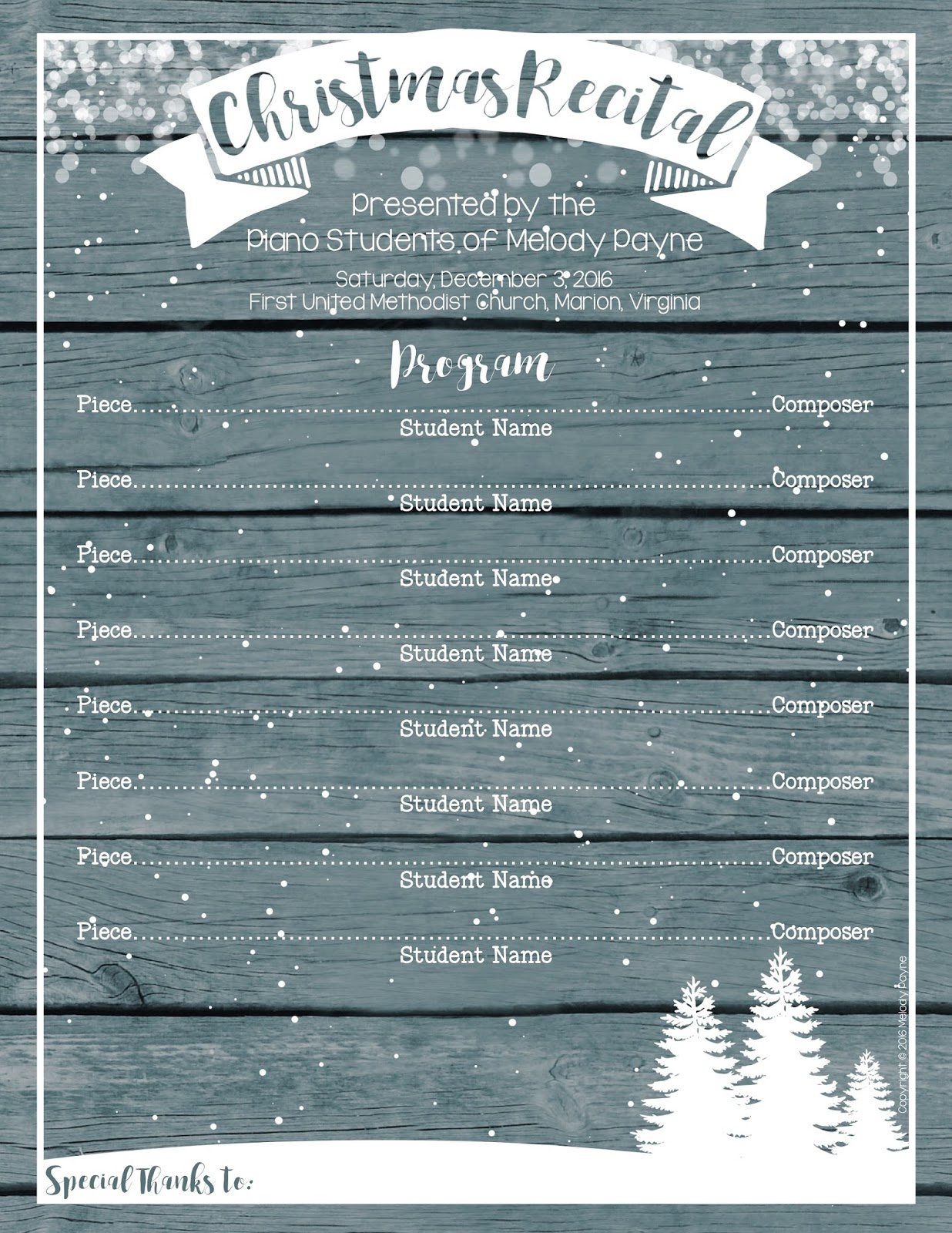christmas concert program templates