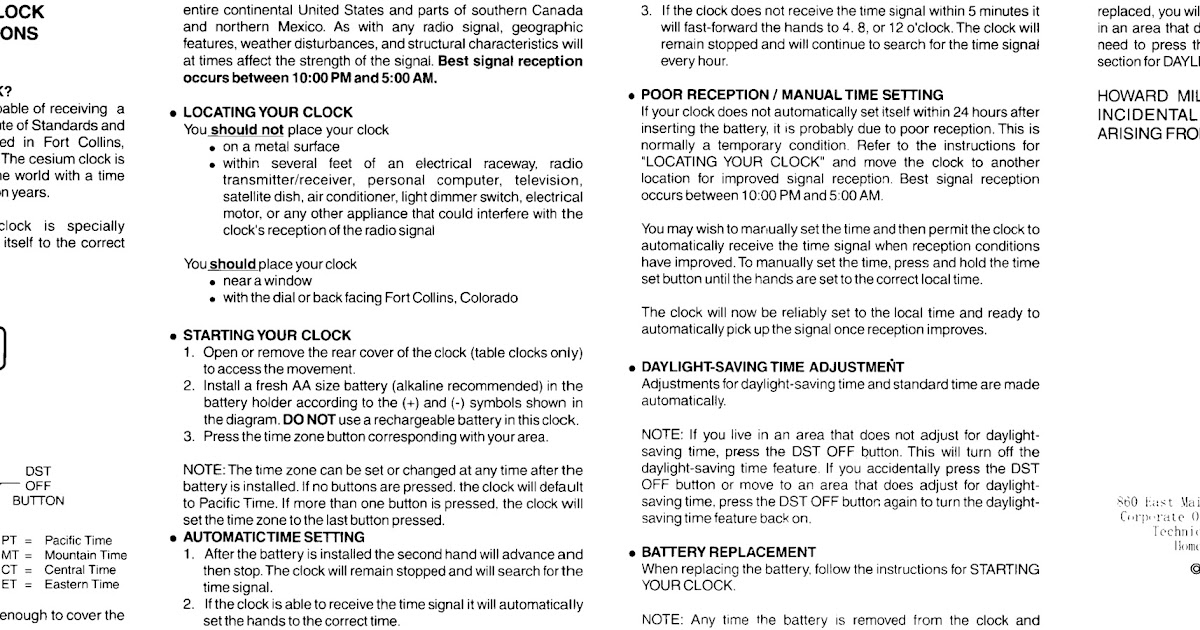 Baitisj: Howard Miller Accuwave DS Manual