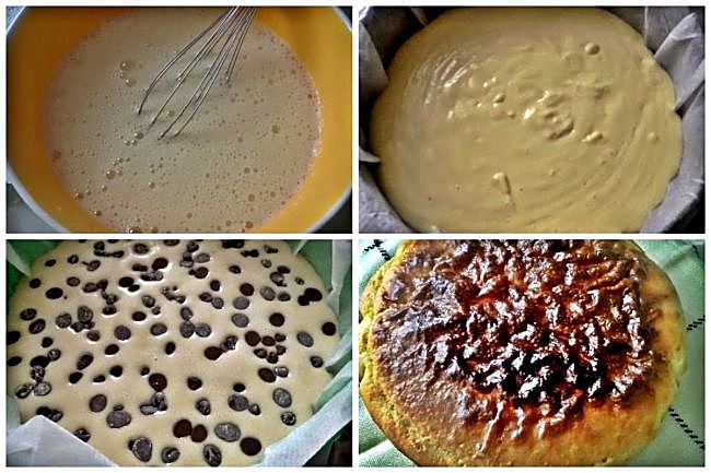 Preparación del bizcocho con base de chocolate