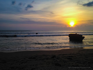 Natural Beauty Of Sunset View At Batu Bolong Beach, Canggu Village, Badung, Bali, Indonesia