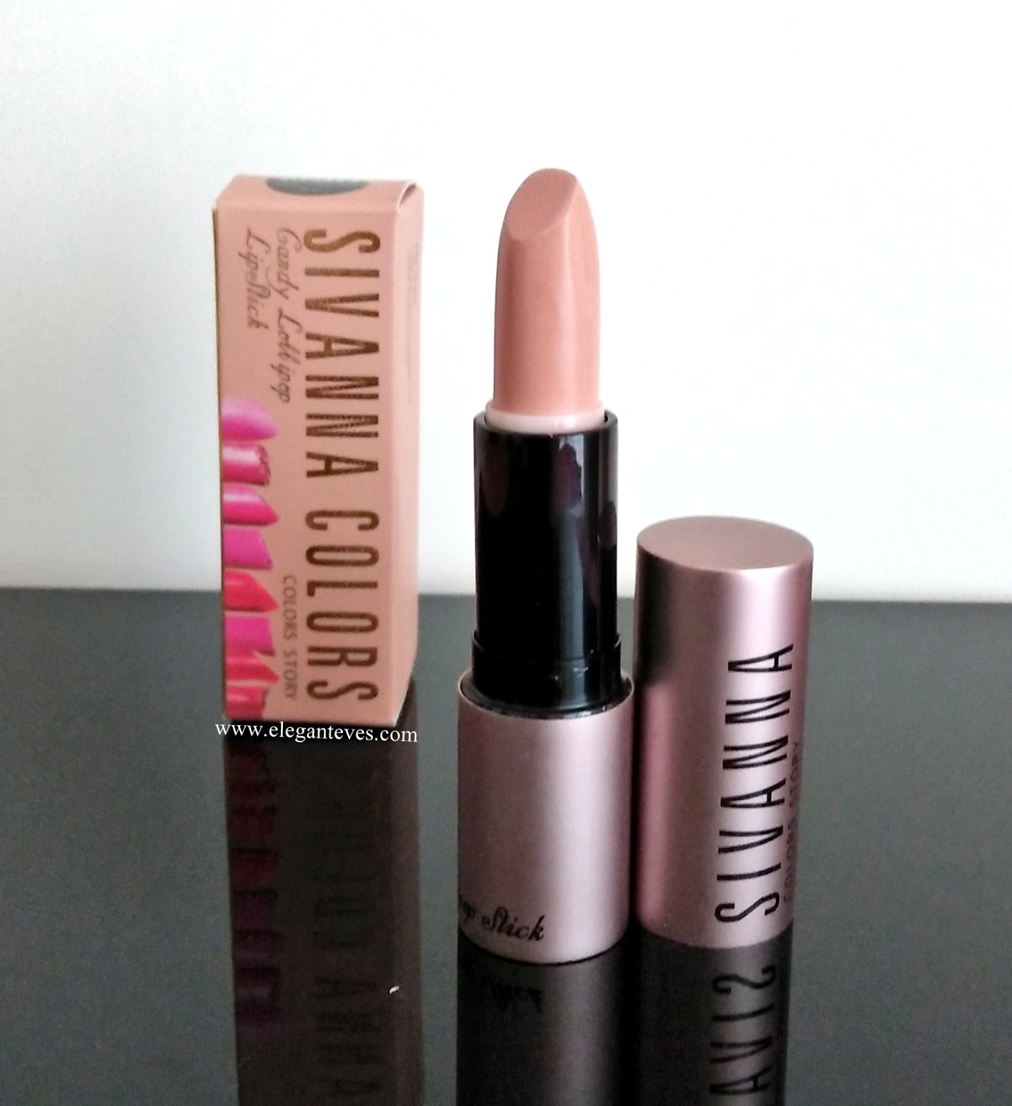 Sivanna Colors Candy Lollipop Lipstick19 and how to use a nudebeige