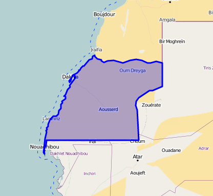 Région de Dakhla Oued EdDahab Maroc Maps