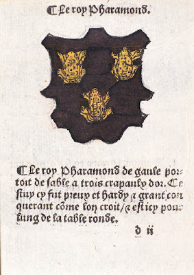 manuscrit français : La devise des armes des chevaliers de la Table ronde - éditeur/imprimeur : F. Regnault - date : 1525 - cote R 11434 - page/feuillet : P.d2r - Bibliothèque de Rennes - Les Champs Libres.