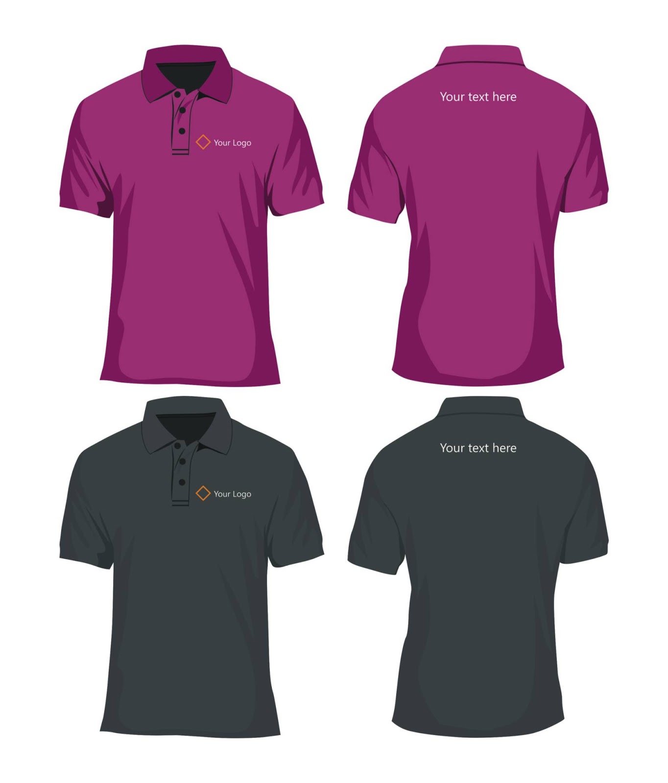 Download Desain Vector Kaos Polo Shirt Format CorelDRAW Tukang