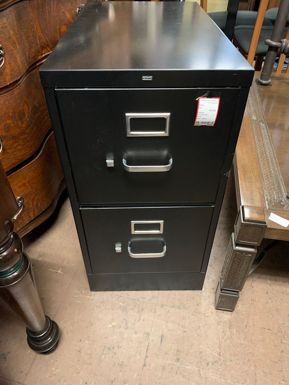 UHURU FURNITURE & COLLECTIBLES **SOLD** 34993 Hon 2 Drawer File