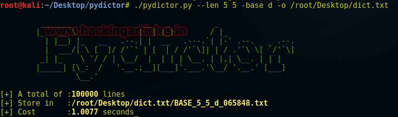 Creating Dictionary for Bruteforcing