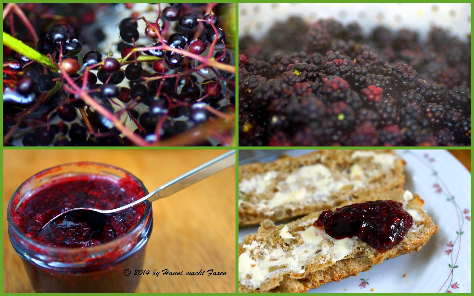 Hanni macht Faxen: Waldbrombeer-Hollunder-Himbeer-Konfitüre