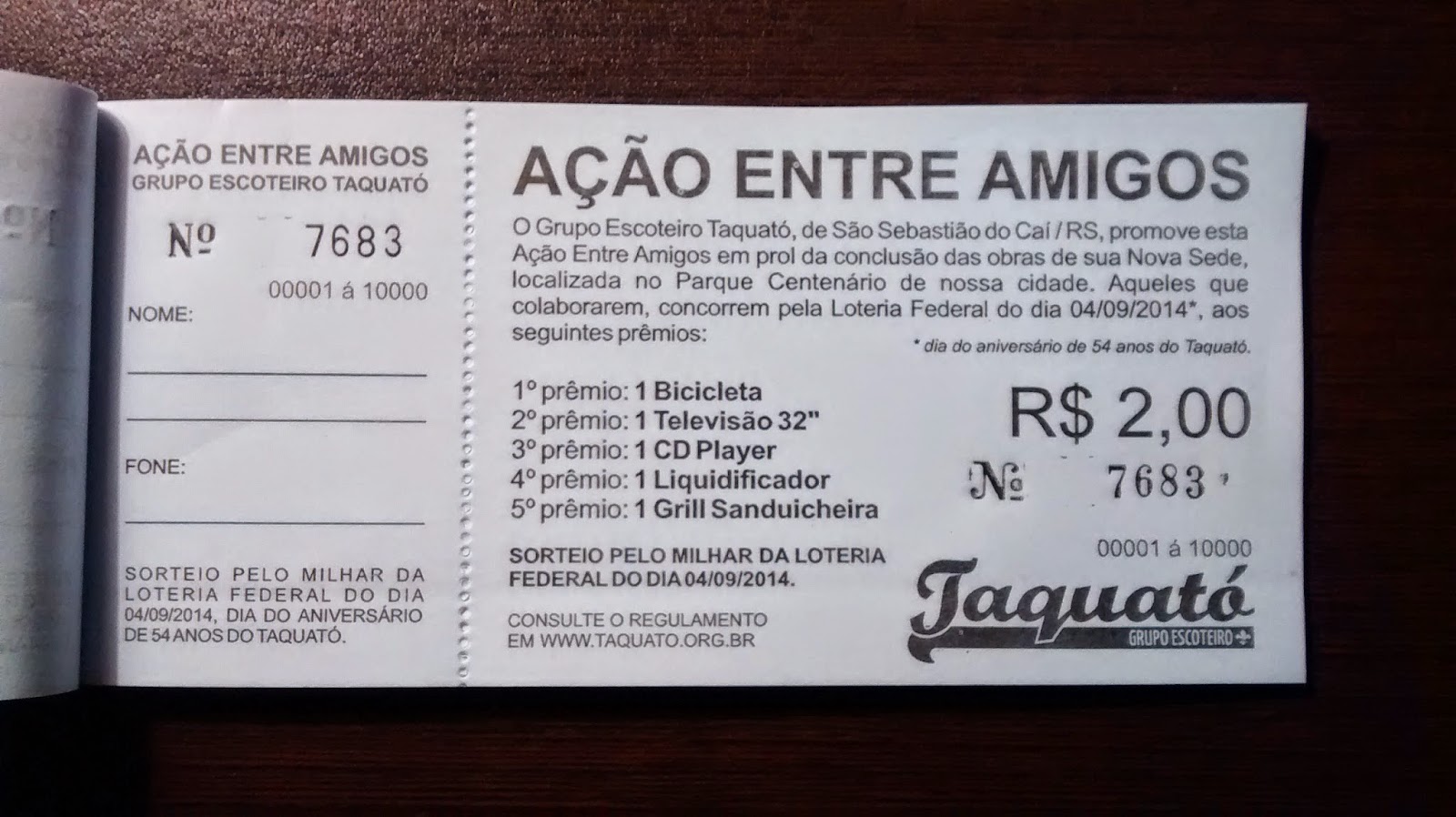 Grupo Escoteiro Taquató Resultado da Ação Entre Amigos Grupo Escoteiro Taquató Resultado da Ação Entre Amigos