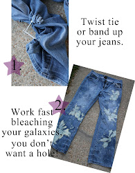jeans galaxy bleached easy diy bleach step dyed things cut dye into