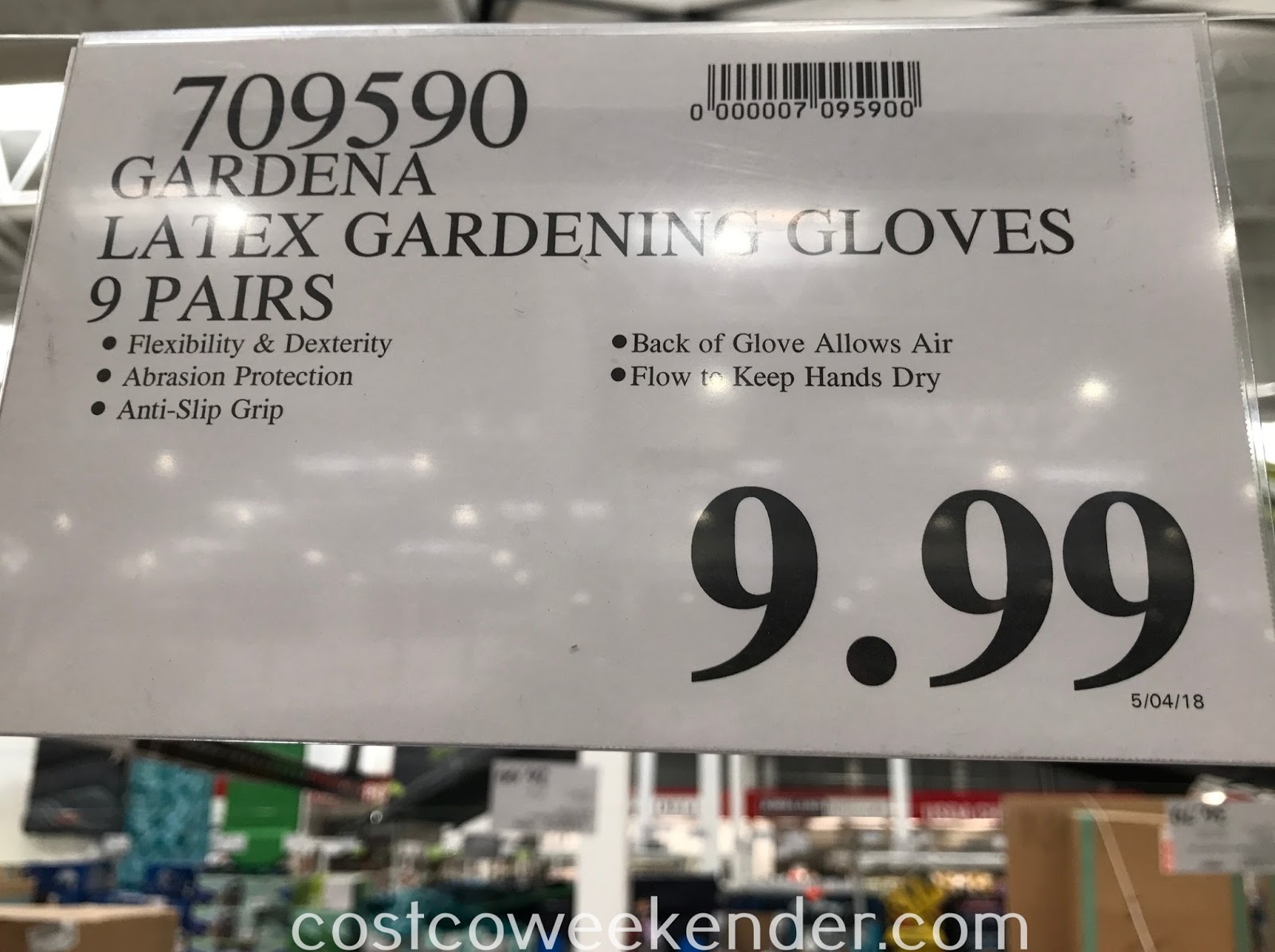 Gardena Latex Gardening Gloves (9 pairs) Costco Weekender