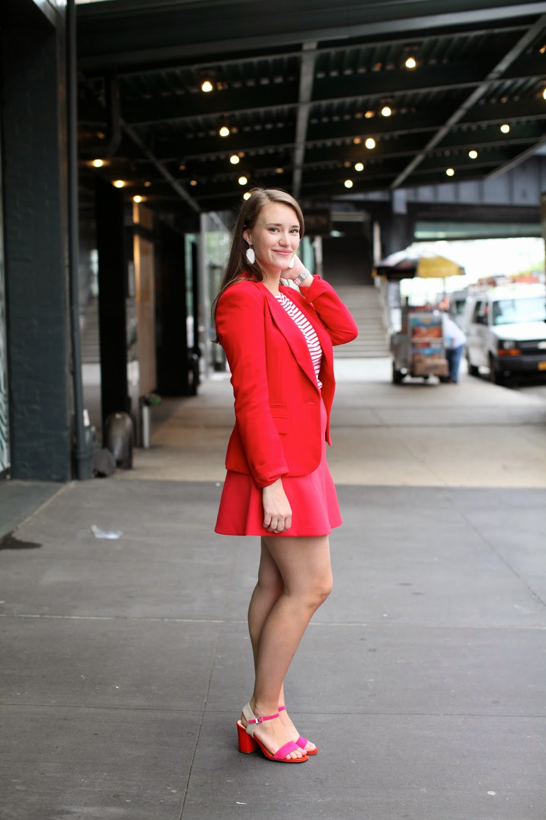 covering the bases blog, what to wear to work, color blocking
