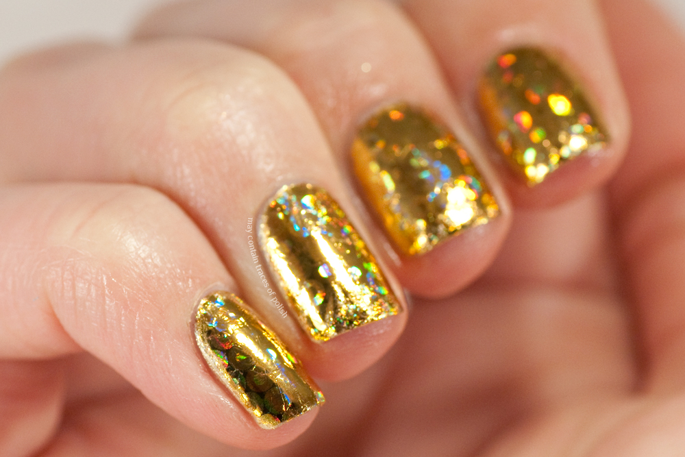 10. Burgundy and Gold Foil Nails - wide 4