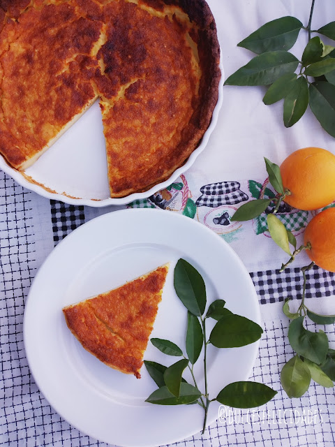 Queijada de leite o quesada de leche (con naranja)