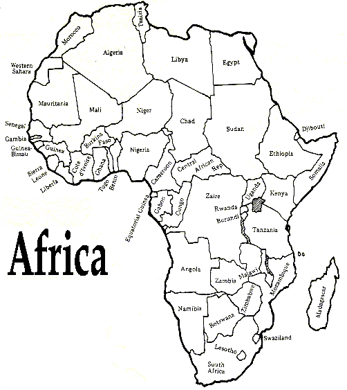 Blank Africa Map Game 106