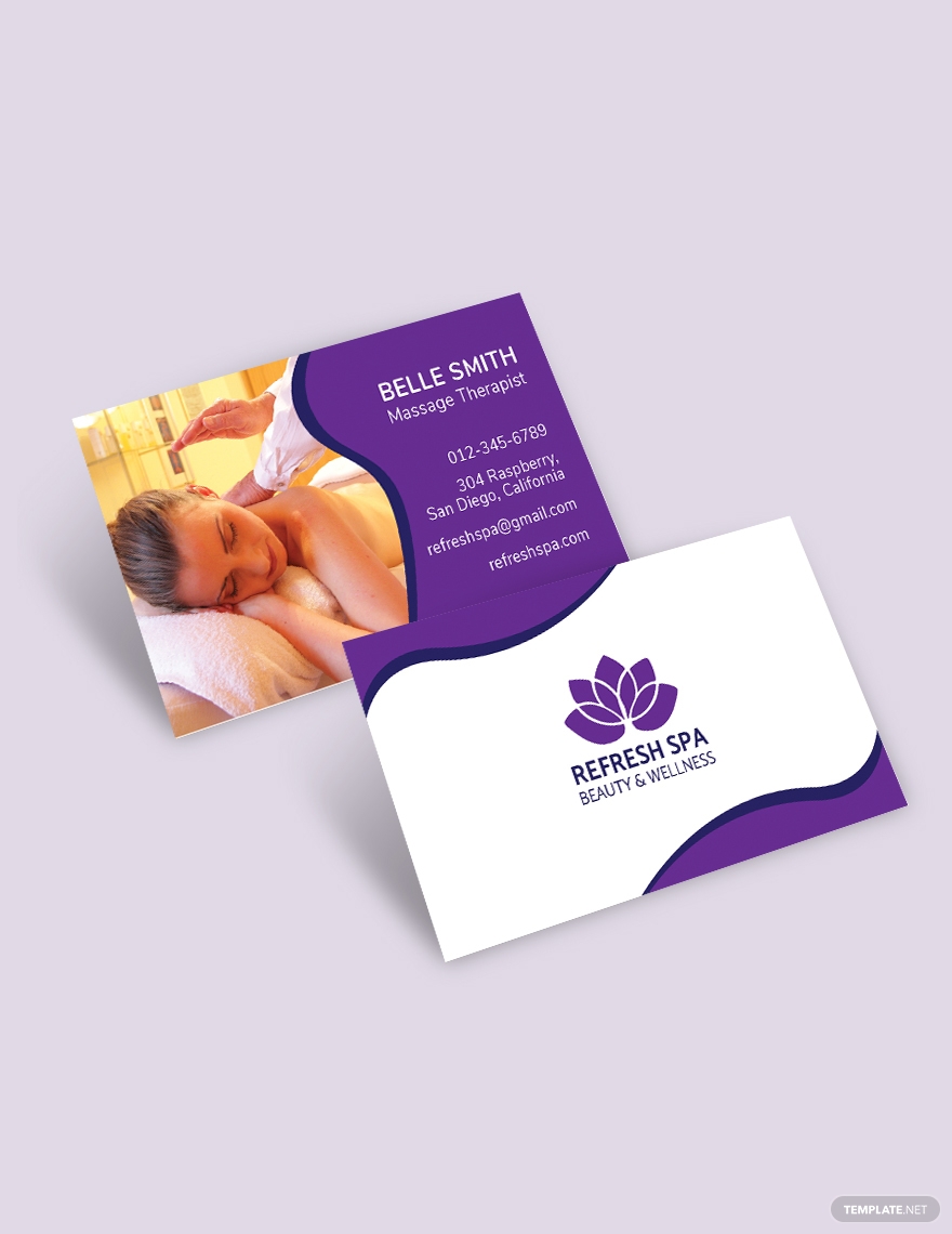 PACHATHEMES: Free Spa Center Business Card Template With Regard To Massage Therapy Business Card Templates