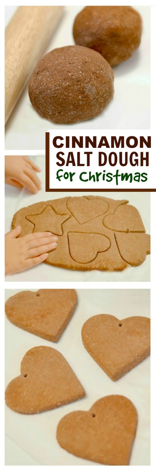 NO COOK CINNAMON SALT DOUGH- the easiest way to make cinnamon ornaments for the tree!