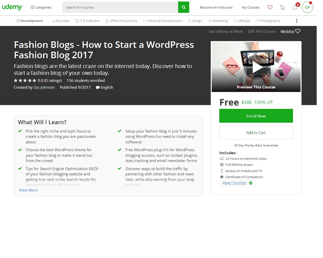 Udemy discount coupon
