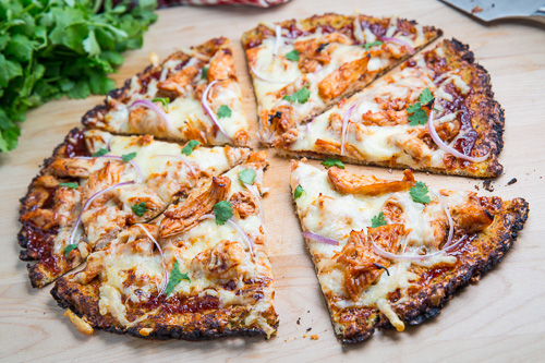 BBQ Chicken Cauliflower Crust Pizza