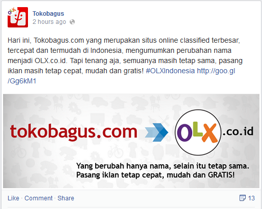 Tokobagus.com Berganti Berubah Nama Menjadi OLX.co.id