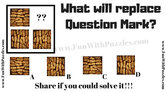 This is Non Verbal Reasoning Puzzle Question in which one has to find the picture which will replace the question mark