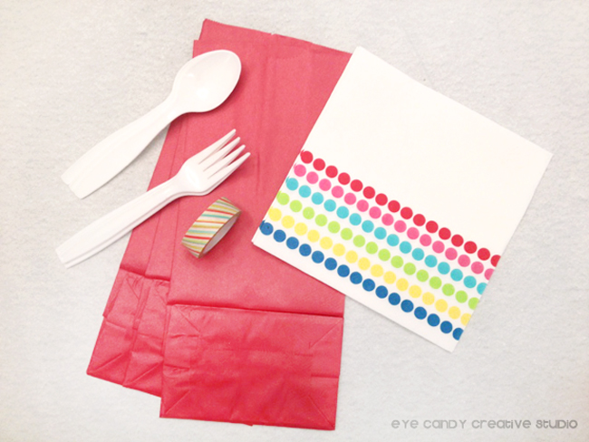 supplies needed to make picnic utensil holder, picnic essentials, DIY craft