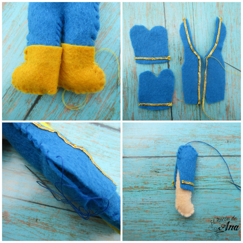 Muñeco de la Bestia hecho con fieltro