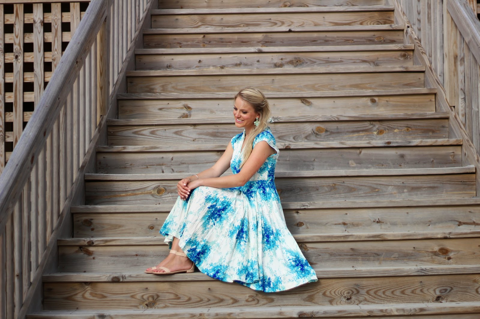 midi dress and sandals