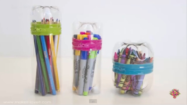 Cara Membuat Tempat Pensil Cantik Dari  Botol Bekas aneka 
