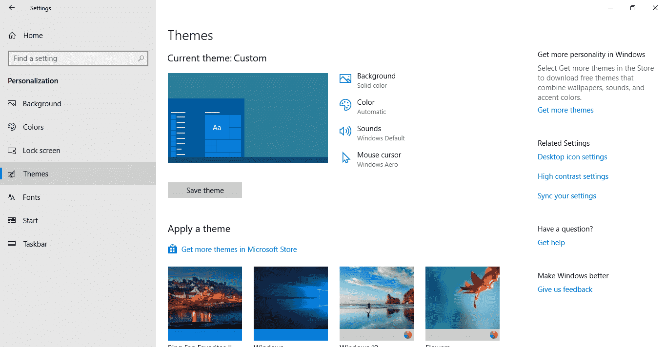 How to Open Themes Settings in Windows 10