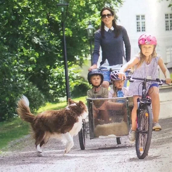 Princess Mary of Denmark with her children Prince Frederik, Prince Christians, Princess Isabella, Prince Vincent and Princes Josefine