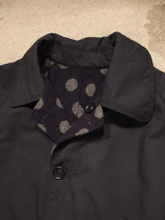 Engineered Garments "Reversible Coat / Polka Dot Jacquard in Dk.Navy Ripstop"